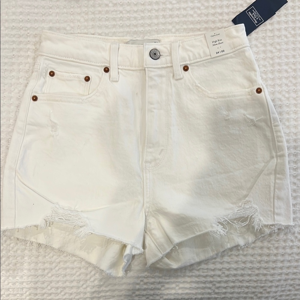 BRAND NEW A&F White Denim Shorts